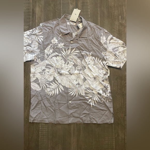 Tommy Bahama Veracruz Cay Lush Escape Camp Shirt - Black main image 0